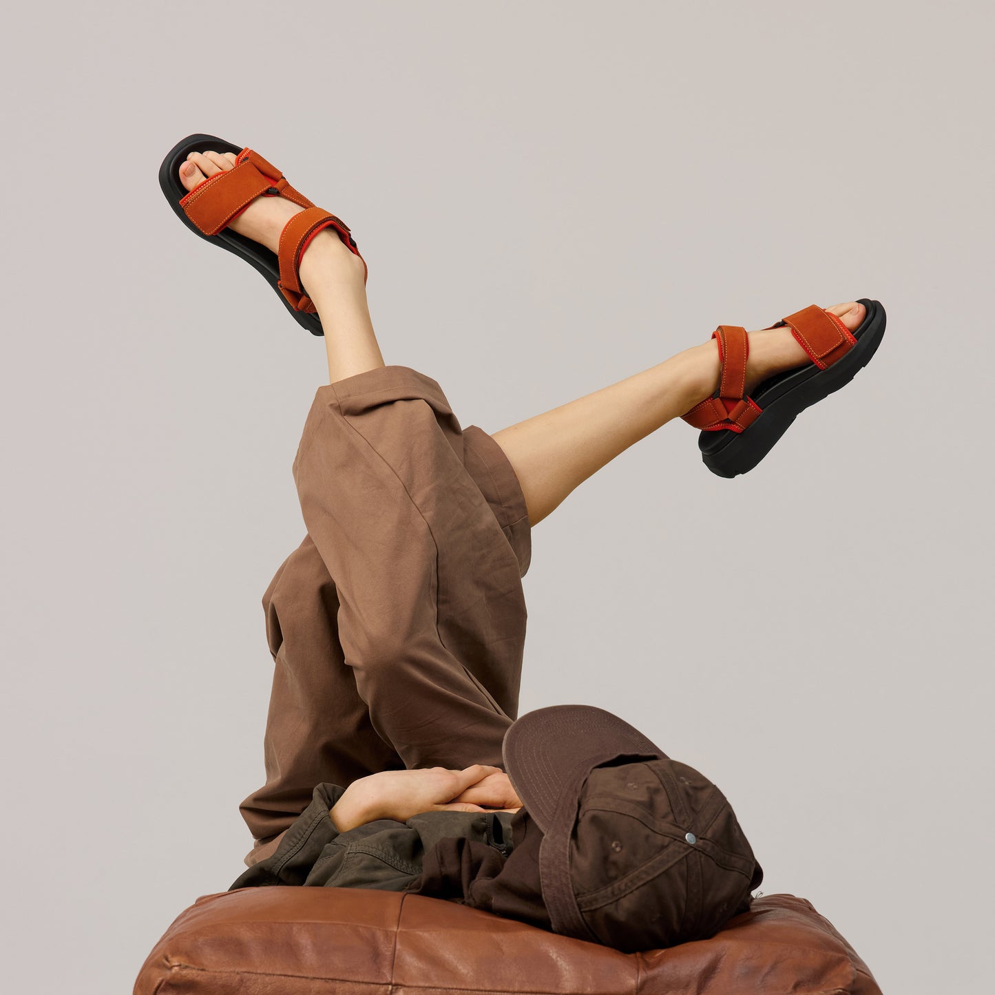 SCHON TECH NUBUCK LEATHER SANDAL Anise