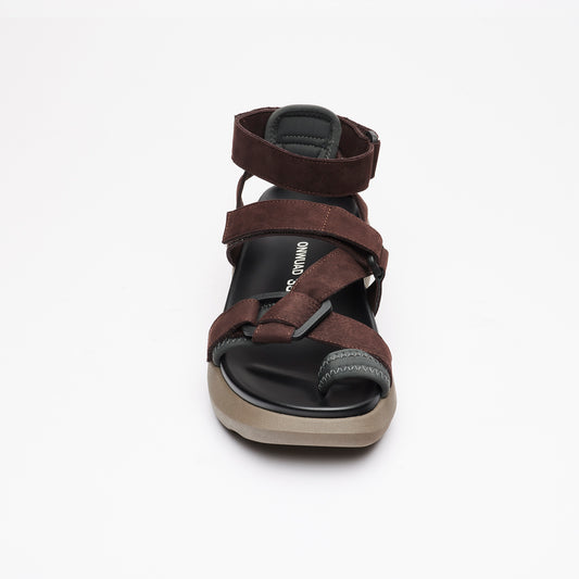 CICCA LEATHER NUBUCK SANDAL choc