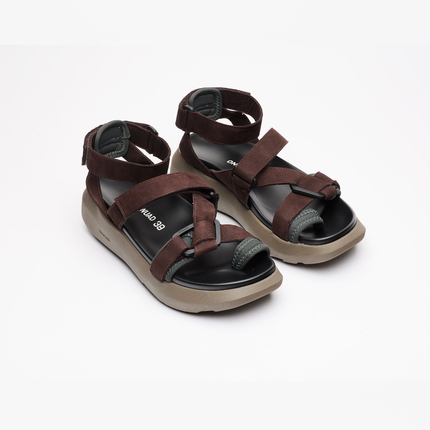CICCA LEATHER NUBUCK SANDAL choc