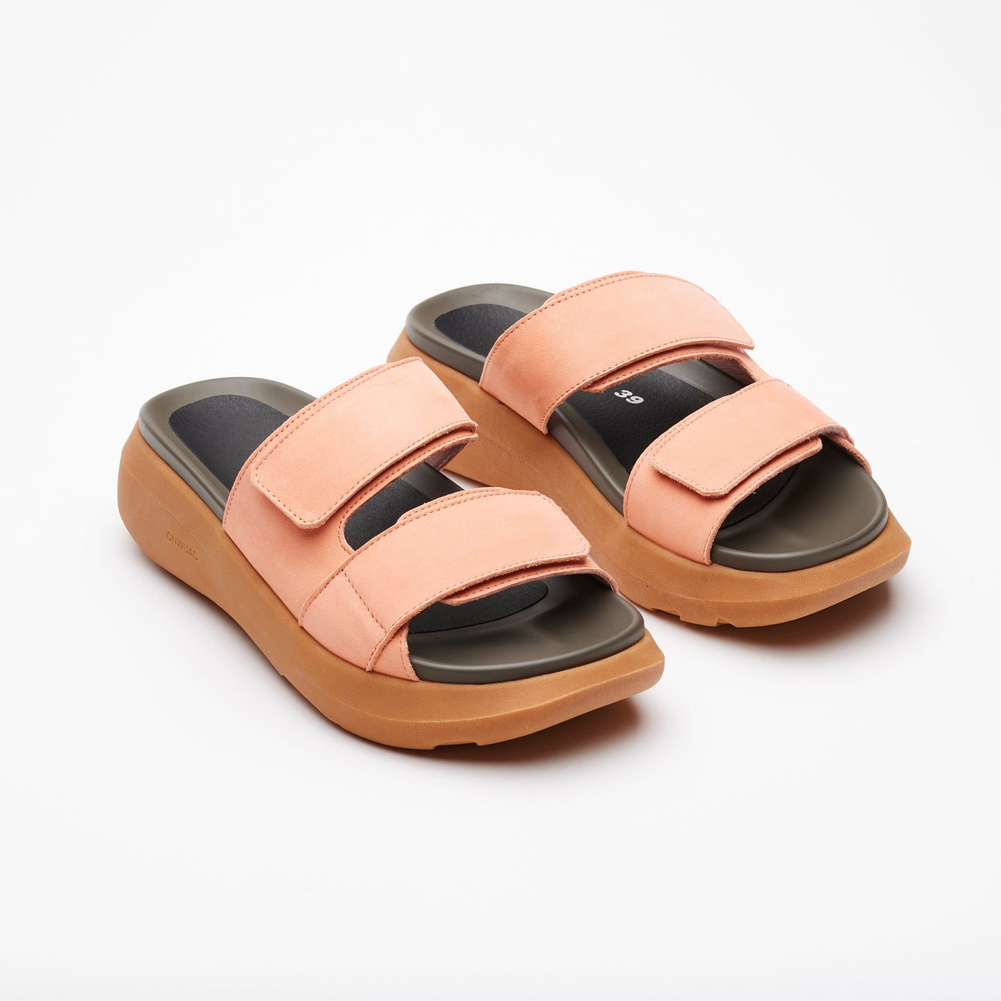 UMA NUBUCK LEATHER SANDAL CORAL PEACH
